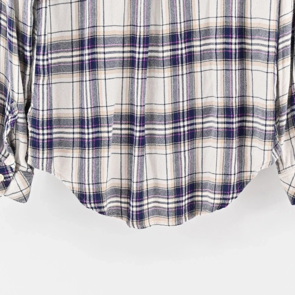 RAILS‎ Hunter Top Womens Size S Button Blouse Stone Navy Fucshia Plaid Western - Picture 12 of 12